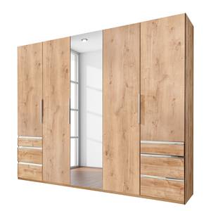Draaideurkast level 36A Eiken planken look - 250 x 236 cm - Met spiegeldeuren