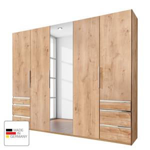 Draaideurkast level 36A Eiken planken look - 250 x 216 cm - Met spiegeldeuren