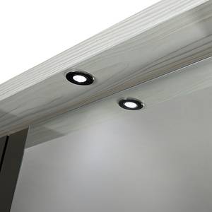 Draaideurkast Lissabon Polar larikshouten look/Havanna - Breedte: 250 cm - 5 deuren - Met passe-partout lijst - Met verlichting - 3 spiegeldeuren