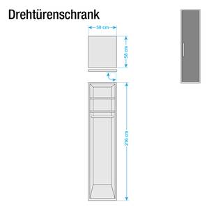 Draaideurkast Lissabon Polar larikshouten look/Havanna - Breedte: 50 cm - 1 deur - Met passe-partout lijst - Zonder verlichting - Zonder spiegeldeuren