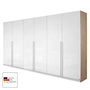 Draaideurkast Lorca Hoogglans wit/Lichte San Remo eikenhouten look - Breedte: 271 cm