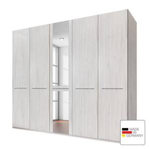 Draaideurkast Madrid wit eikenhouten look - Breedte: 250 cm - 5 deuren - Zonder passe-partout lijst