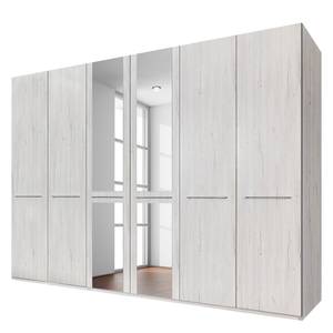 Armoire à portes battantes Madrid Imitation chêne blanc - Largeur : 300 cm - 6 portes - Sans cadre passepartout