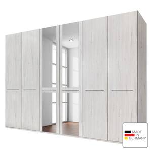 Draaideurkast Madrid wit eikenhouten look - Breedte: 300 cm - 6 deuren - Zonder passe-partout lijst