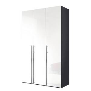 Armoire à portes battantes Brooklyn XI Gris graphite / Vernis blanc - 150 x 216 cm