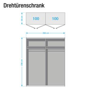 Drehtürenschrank Brooklyn XI Graphit/Weißlack - 200 x 236 cm