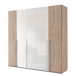 Armoire à portes battantes Brooklyn VIII Imitation chêne de Sonoma / Vernis blanc - 250 x 236 cm