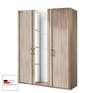 Drehtürenschrank Meran Eiche Sägerau Dekor - 150 x 196 cm - Ohne Kranzblende - Ohne Beleuchtung - 1 Spiegeltür