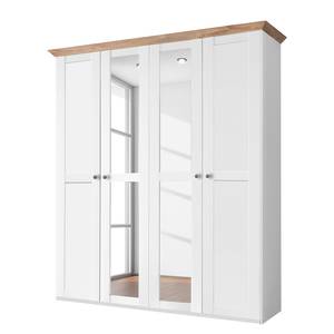 Armoire à portes battantes Oxford Blanc alpin / Imitation planche de chêne - Largeur : 180 cm