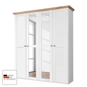 Armoire à portes battantes Oxford Blanc alpin / Imitation planche de chêne - Largeur : 180 cm