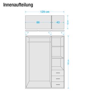 Drehtürenschrank Poitiers Ebenholz Dekor