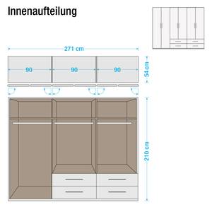 Drehtürenschrank Potsdam Alpinweiß - 271 x 210 cm - 6 Türen