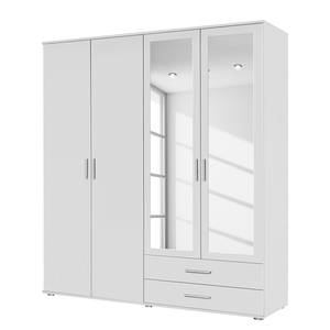 Armoire à portes pivotantes Rasant Blanc alpin - Largeur : 168 cm - 2 miroir