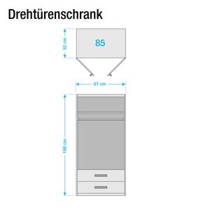 Drehtürenschrank Rasant Alpinweiß - Breite: 85 cm - Ohne Spiegeltür/-en