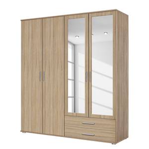 Armoire à portes pivotantes Rasant Imitation chêne de Sonoma - Largeur : 168 cm - 2 miroir