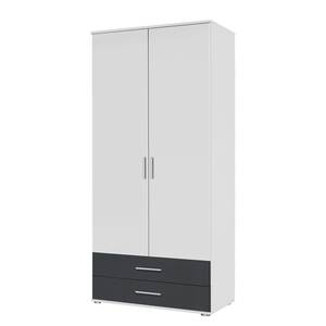 Armoire à portes battantes Rasant-Extra Blanc alpin / Anthracite - Largeur : 85 cm - Sans portes miroir