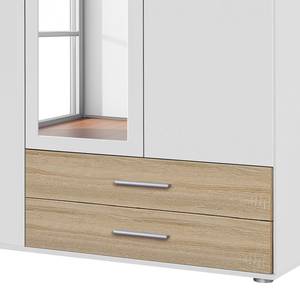 Armoire à portes battantes Rasant-Extra Blanc alpin / Imitation chêne de Sonoma / - Largeur : 127 cm - 2 miroir