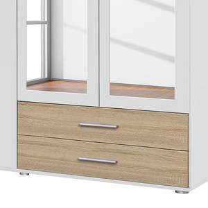 Armoire à portes battantes Rasant-Extra Blanc alpin / Imitation chêne de Sonoma / - Largeur : 168 cm - 2 miroir