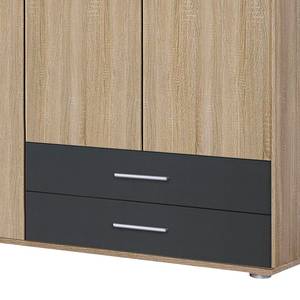 Draaideurkast Rasant- Extra Antracietkleurig/Sonoma eikenhouten look - Breedte: 127 cm - Zonder spiegeldeuren