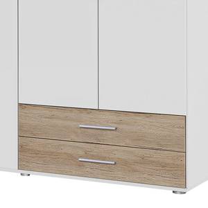 Drehtürenschrank Rasant-Extra Alpinweiß / Eiche Sanremo Dekor - Breite: 168 cm - Ohne Spiegeltür/-en