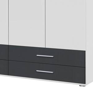 Drehtürenschrank Rasant-Extra I Alpinweiß / Anthrazit - Breite: 127 cm - Ohne Spiegeltür/-en