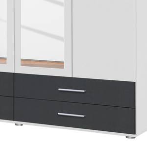 Armoire Rasant-Extra I portes battantes - Blanc alpin / Anthracite - Largeur : 168 cm - Avec portes miroir