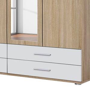 Drehtürenschrank Rasant-Extra I Eiche Sonoma Dekor / Alpinweiß - Breite: 127 cm - Mit Spiegeltür/-en