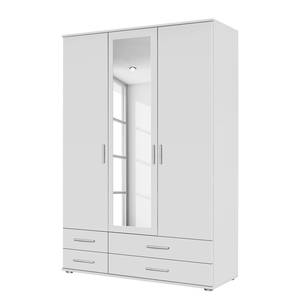 Drehtürenschrank Rasant I Alpinweiß - Breite: 127 cm - Mit Spiegeltür/-en