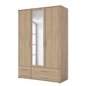 Armoire à portes pivotantes Rasant I Imitation chêne de Sonoma - Largeur : 127 cm - Avec portes miroir