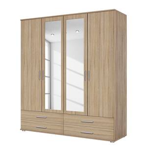 Armoire à portes pivotantes Rasant I Imitation chêne de Sonoma - Largeur : 168 cm - Avec portes miroir