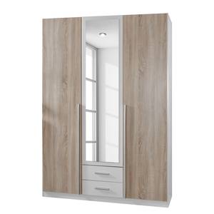 Draaideurkast Nuevo alpinewit/grof gezaagde eikenhouten look - Breedte: 135 cm