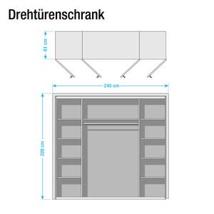 Draaideurkast Semitau wit/lavasteenkleurig