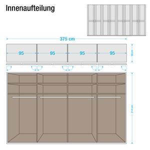 Drehtürenschrank Sitara I Erle teilmassiv - lackiert - Schrankbreite: 189 cm - 4-türig