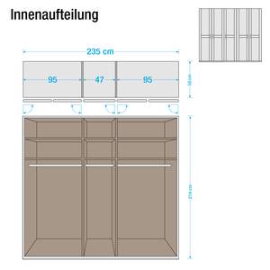 Drehtürenschrank Sitara I Erle teilmassiv - lackiert - Schrankbreite: 282 cm - 6-türig