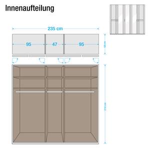 Drehtürenschrank Sitara II Erle teilmassiv - lackiert - Schrankbreite: 189 cm - 4-türig