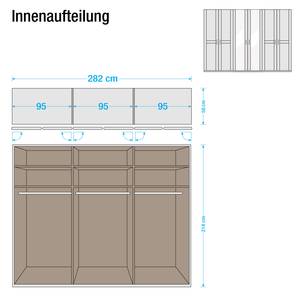 Draaideurkast Sitara II gelakt deels massief elzenhout - kastbreedte: 142cm - 3-deurs