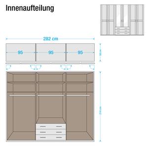 Drehtürenschrank Sitara III Erle teilmassiv - lackiert - Schrankbreite: 282 cm - 6-türig