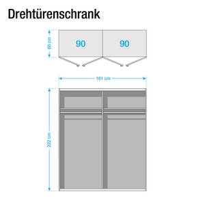 Armoire à portes battantes SKØP 181 x 222 cm - 4 portes - Confort