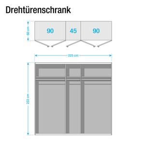 Drehtürenschrank SKØP 225 x 222 cm - 5 Türen - Premium