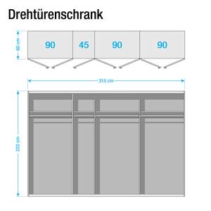 Drehtürenschrank SKØP 315 x 222 cm - 7 Türen - Comfort