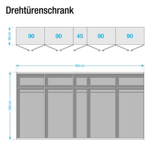 Drehtürenschrank SKØP 405 x 222 cm - 9 Türen - Basic