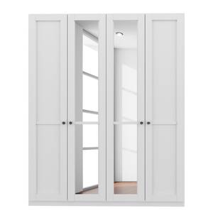 Drehtürenschrank SKØP Landhaus weiß/ Kristallspiegel - 181 x 222 cm - 4 Türen - Classic