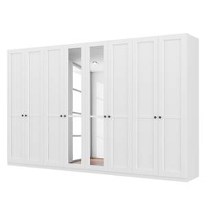 Armoire à portes battantes Skøp Blanc alpin / Miroir en cristal - 360 x 222 cm - 8 portes - Premium