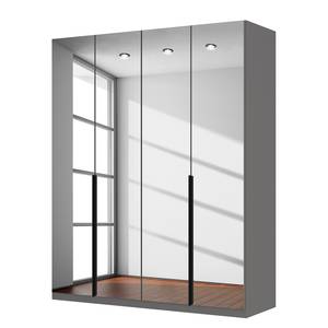 Armoire à portes battantes Skøp Miroir gris - 181 x 222 cm - 4 portes - Confort