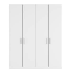 Drehtürenschrank SKØP I Alpinweiß - 181 x 222 cm - 4 Türen - Comfort