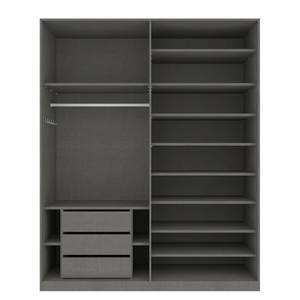 Drehtürenschrank SKØP II Mattglas Weiß - 181 x 236 cm - 4 Türen - Premium