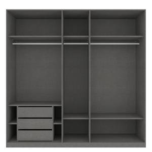 Drehtürenschrank SKØP I Graphit/Kristallspiegel - 225 x 236 cm - 5 Türen - Classic