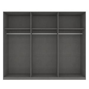 Drehtürenschrank SKØP Mattglas Schwarz/ Kristallspiegel - 270 x 222 cm - 6 Türen - Basic