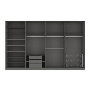 Drehtürenschrank SKØP I Graphit/Kristallspiegel - 360 x 222 cm - 8 Türen - Comfort