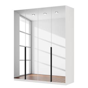 Armoire à portes battantes Skøp I Blanc alpin / Miroir en cristal - 181 x 222 cm - 4 portes - Basic